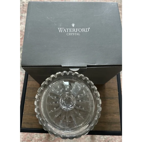 Waterford PGA Tour Crystal Lismore Round Biscuit Barrel Lid & Original Box RARE - Picture 4 of 8